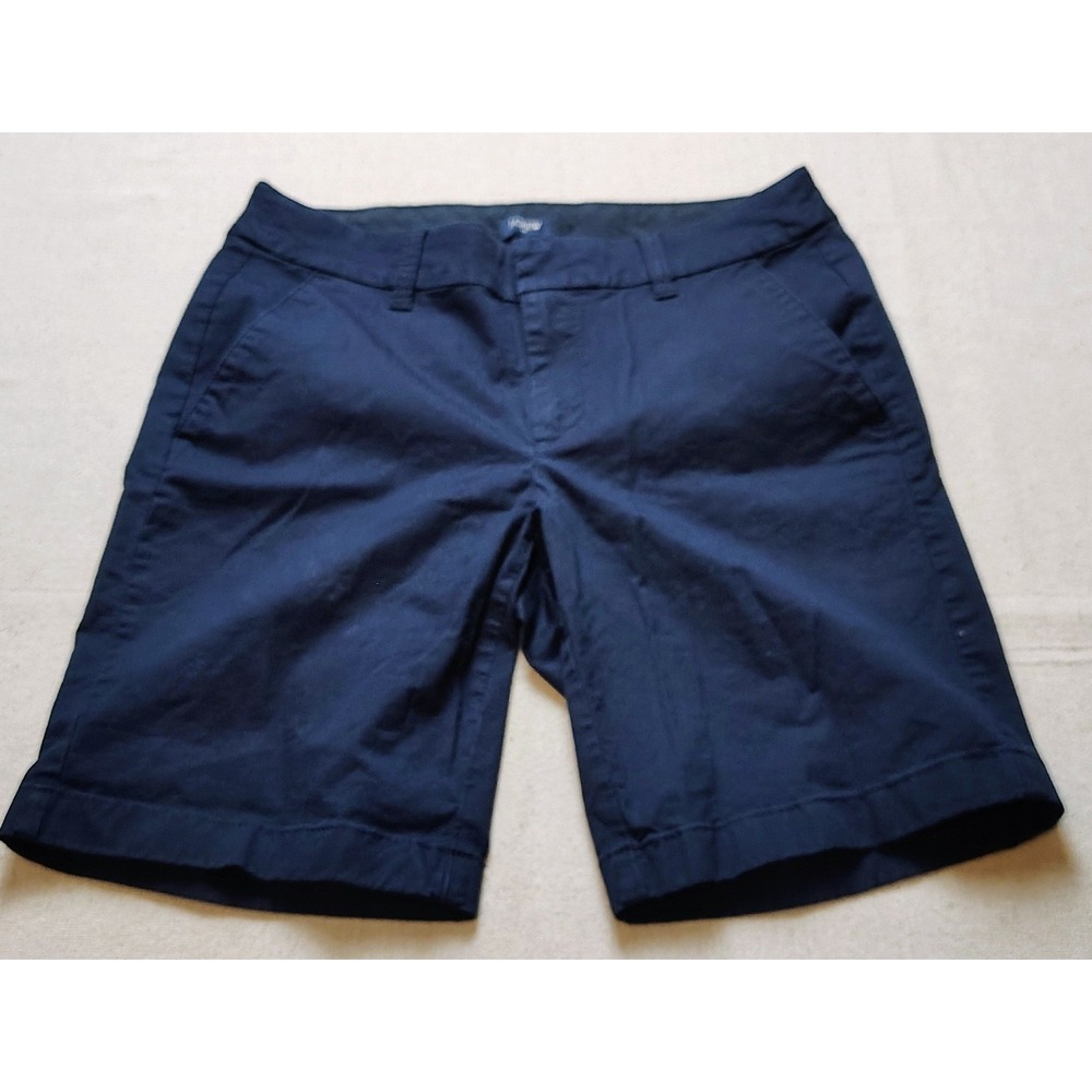 J.Crew Womens Chino Shorts Navy Blue Size 4 Mid Rise Stretch Casual Summer 18